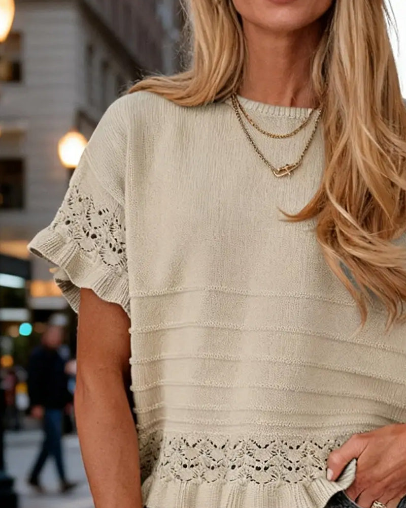 Pull-over Découpé Coupe Loose Tissé