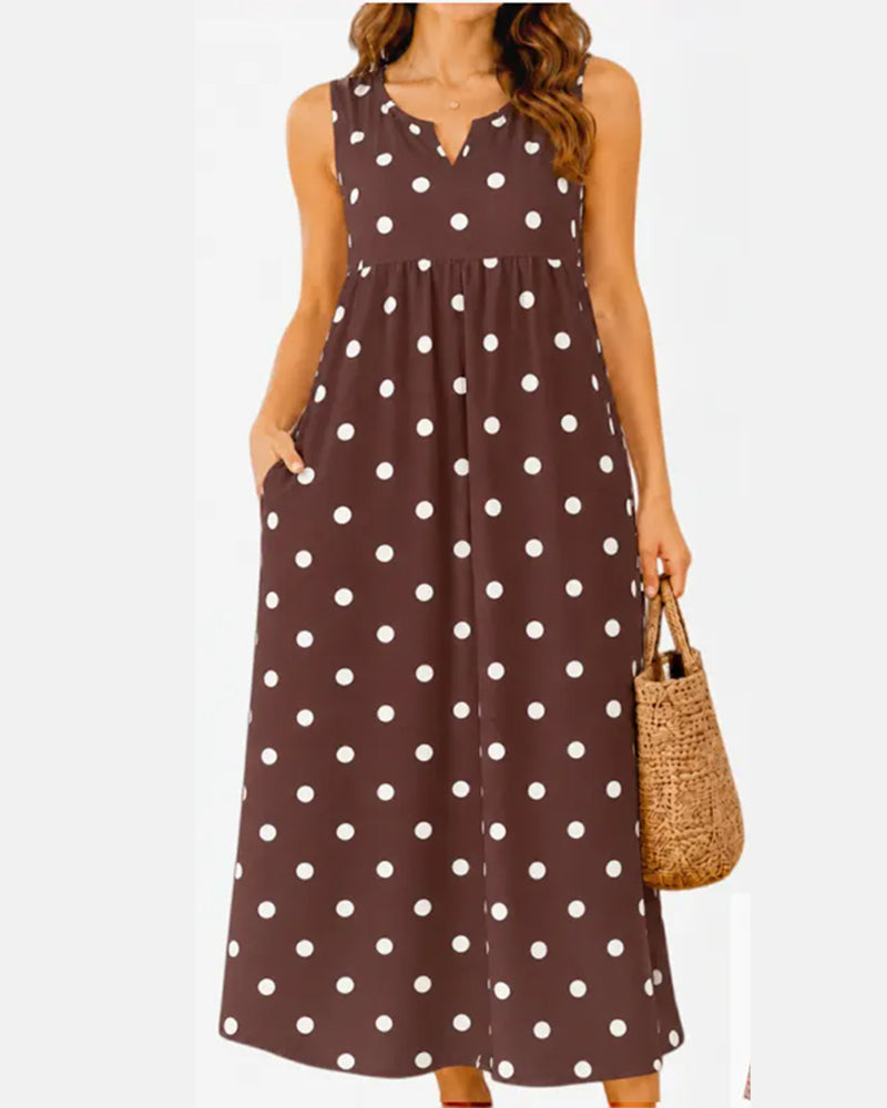Robe Taille Haute Décontractée Sans Manches