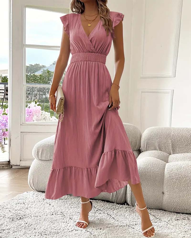 Robe Col Uni Taille Cintrée