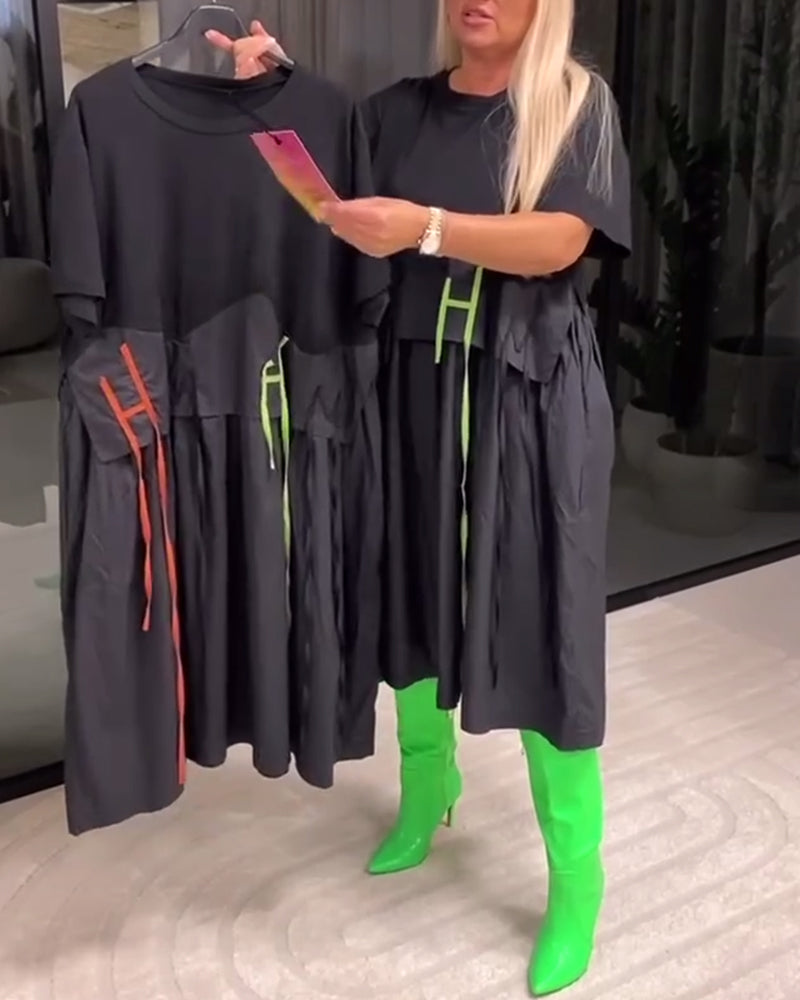 Robe Couture Ruban Fausse Deux-Pièces