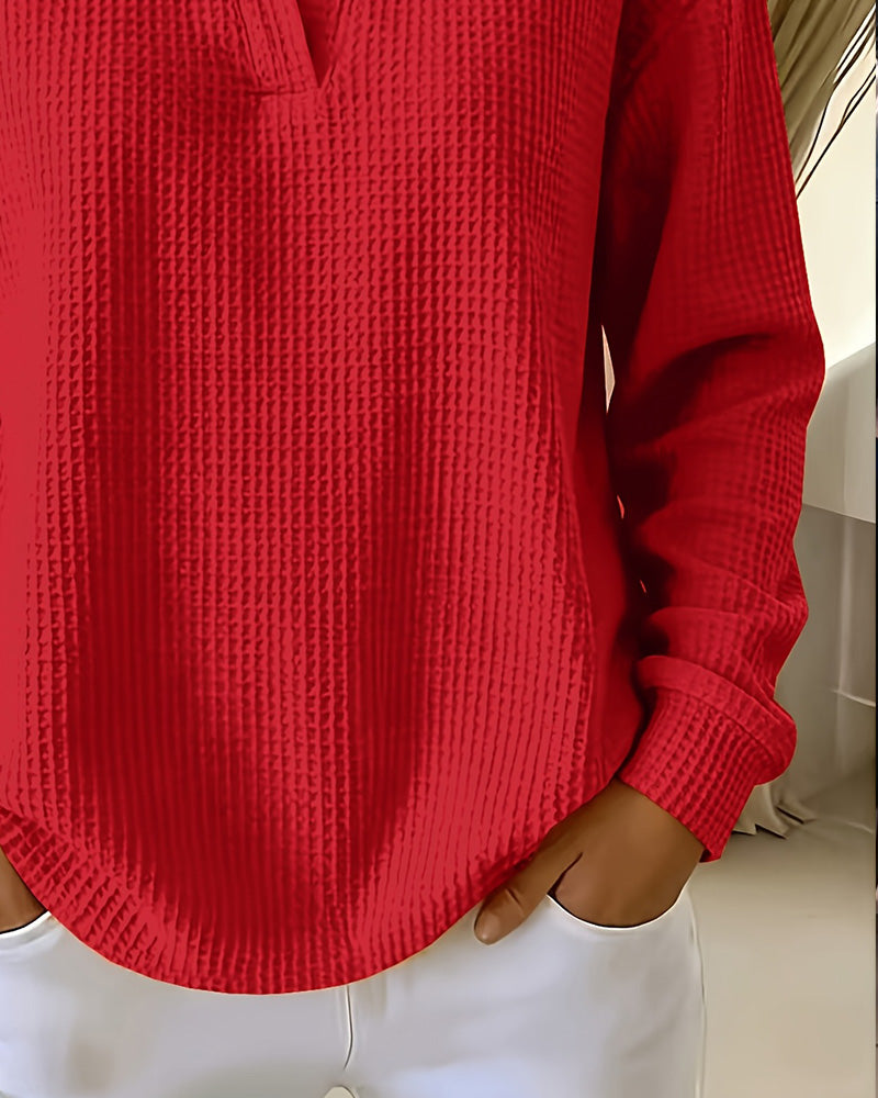 T-Shirt Revers Unie Manche Longue