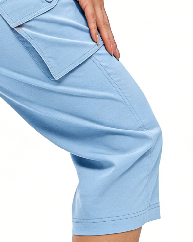 Pantalon Décontracté Court Multi-Poche Randonnée