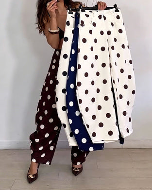 Pantalon Vintage Polka Dot Décontracté Harem