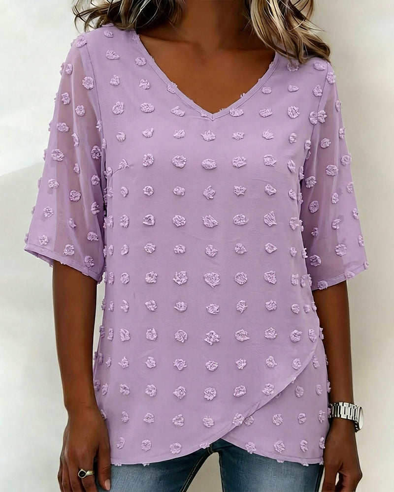 Blouse Décontractée Col V Uni