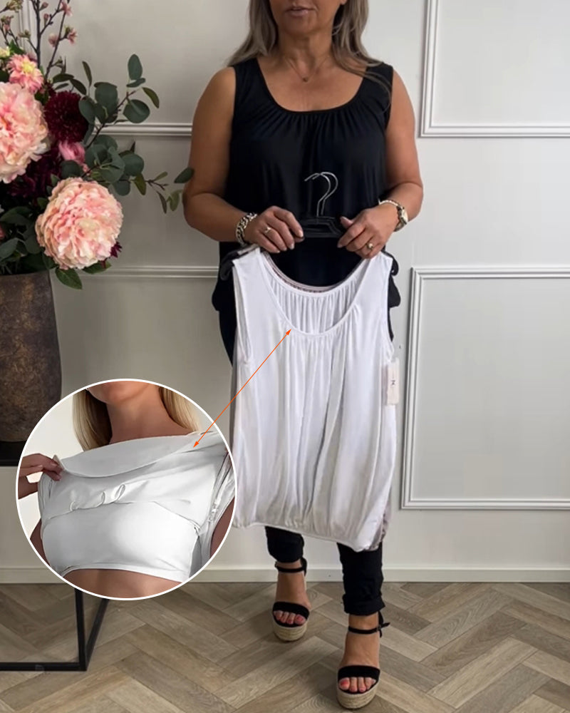 Débardeur Soutien-Gorge Intégré Encolure En U Casual