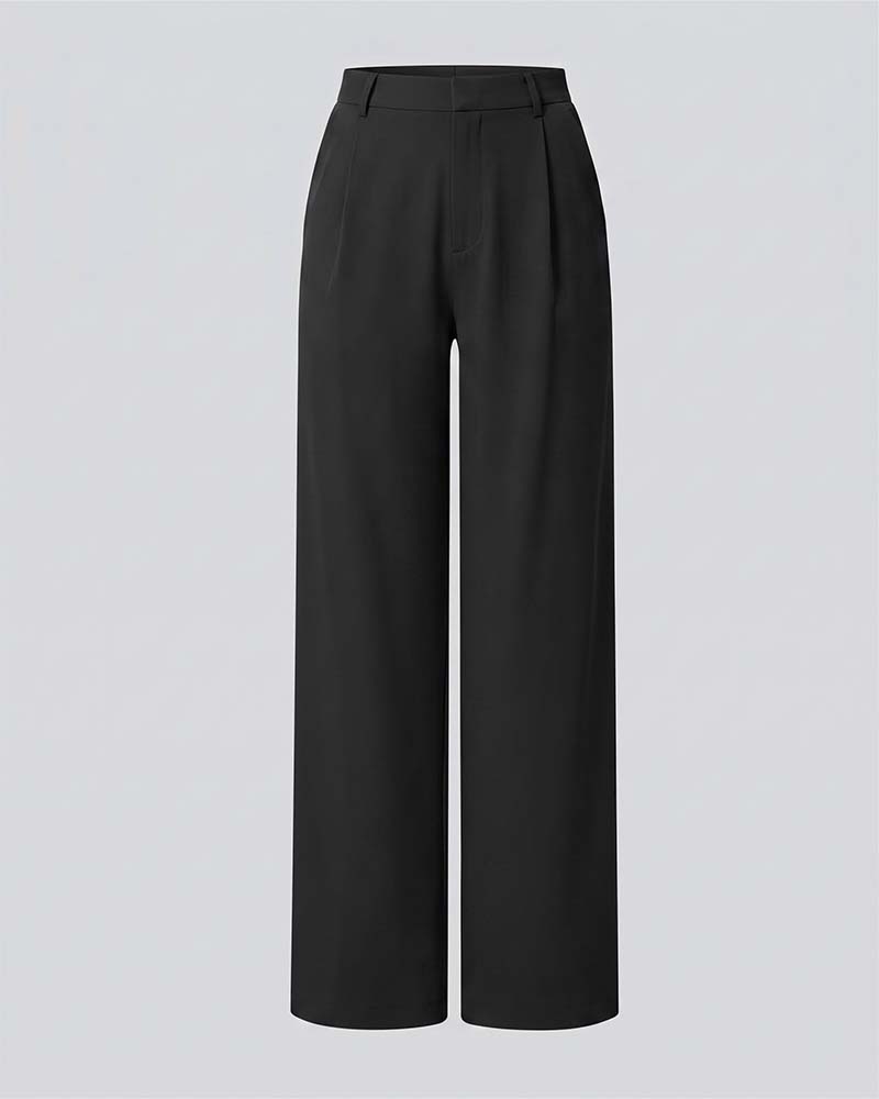 Pantalon Droit En Couleur Unie Avec Tombant Pour Costume