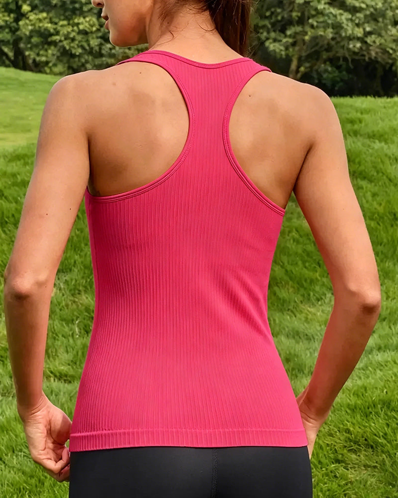 Débardeur Top Racerback Bandeau Soutien-Gorge Intégré