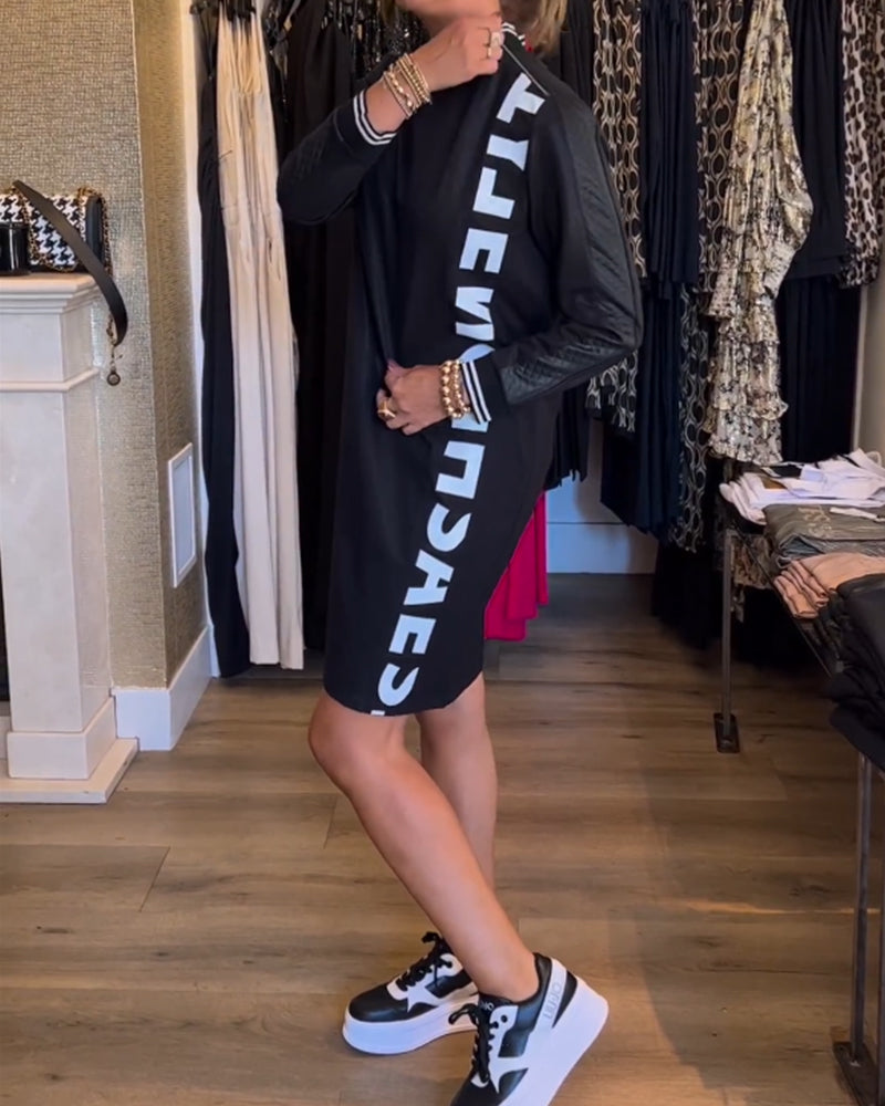 Robe décontractée à imprimé lettre