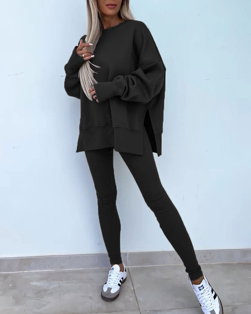 Ensemble Slim Pantalon Ample Sweatshirt