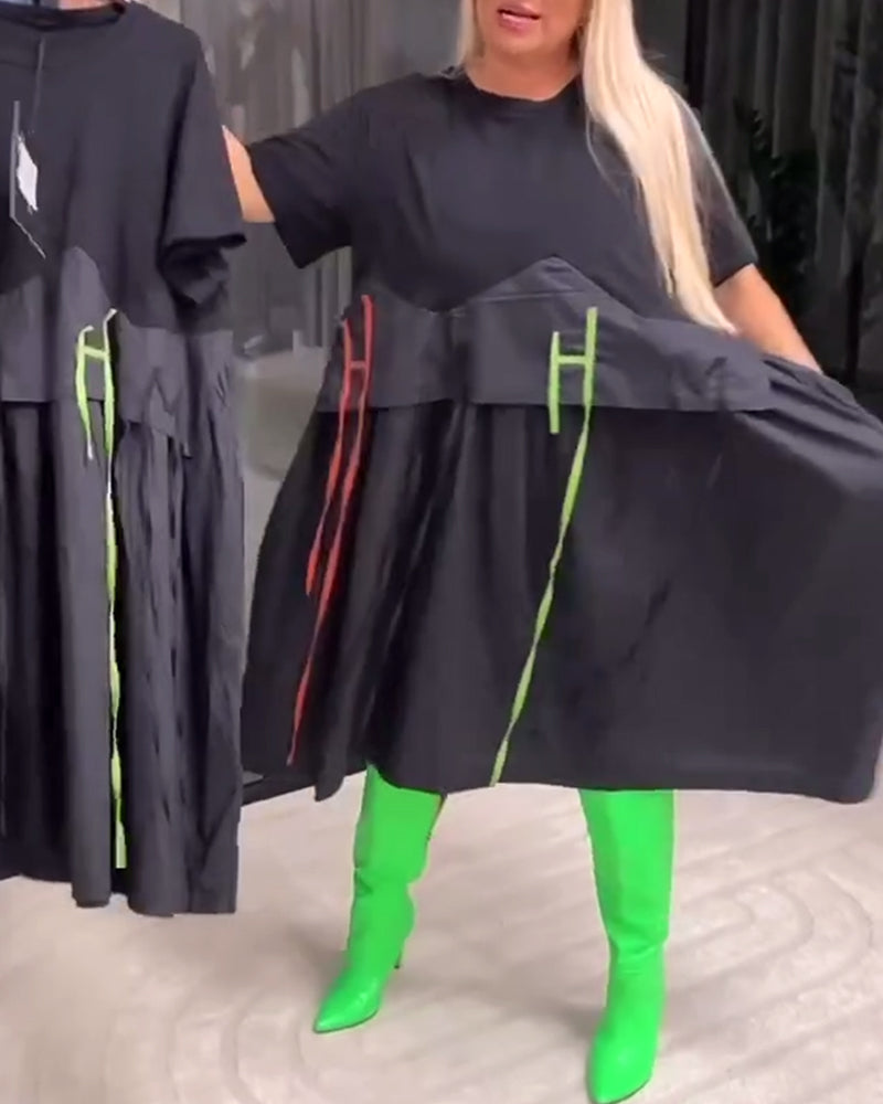 Robe Couture Ruban Fausse Deux-Pièces
