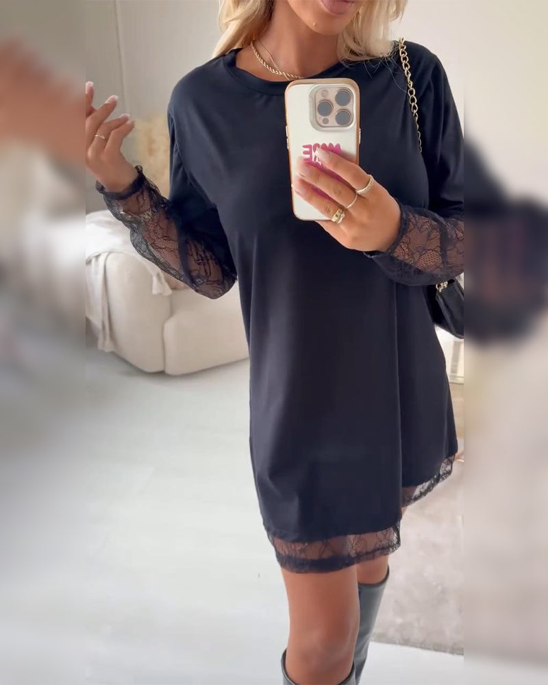 Une Robe Tendance Unie Patchwork Et Polyvalente