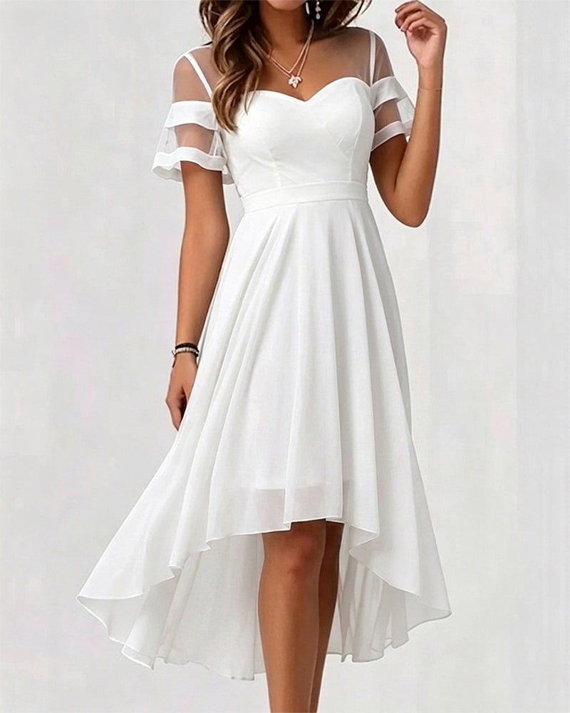 Robe Mesh Patchwork Irrégulière