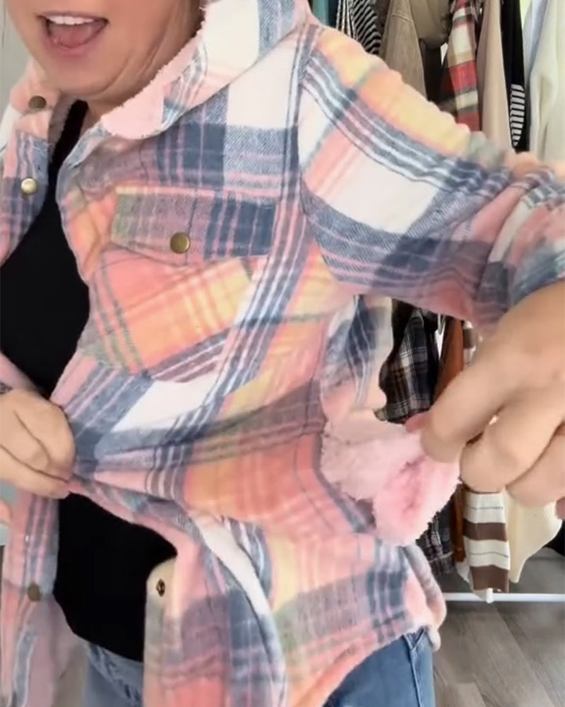 Manteau En Laine À Capuche À Carreaux