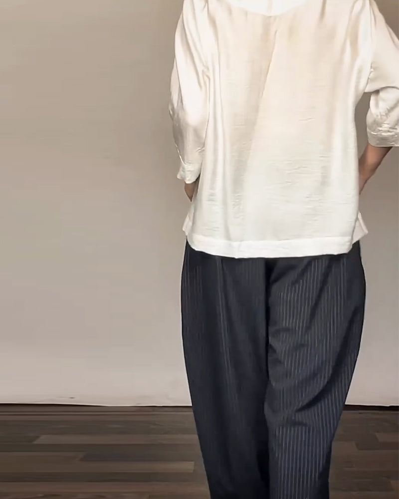 Pantalons Casuals Avec Des Rayures Rétro