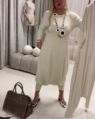 Combinaison Unie À Manches Longues Décontractée