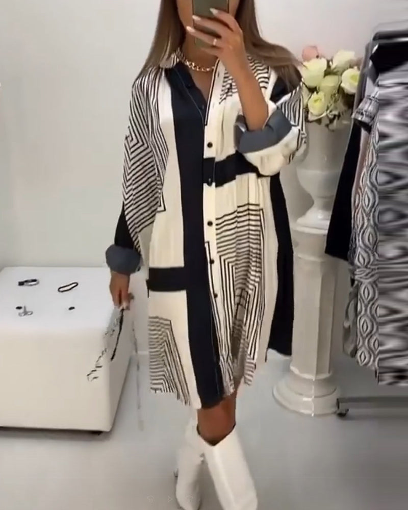 Robe avec boutons et imprimé