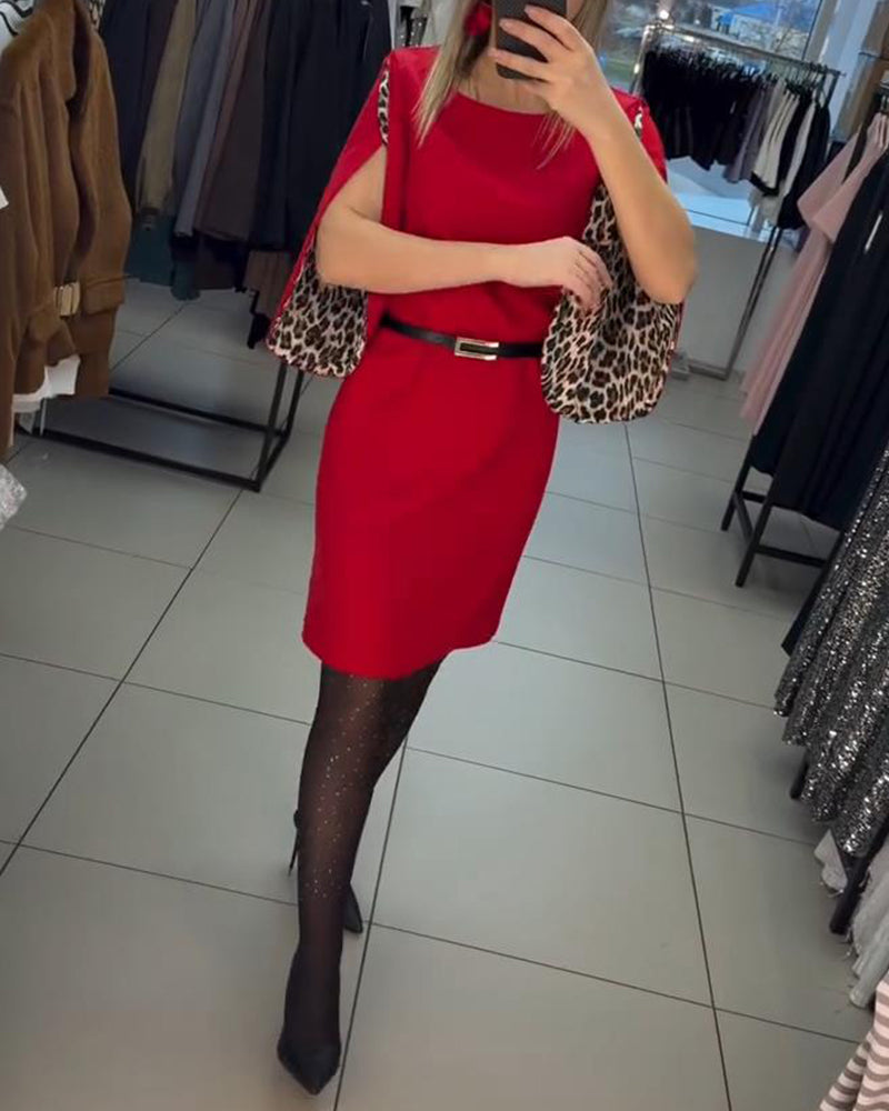 Robe Droite Tendance Avec Manches Évasées