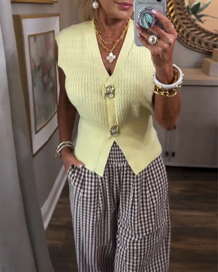 Gilet Sans Manches Tricot Pull