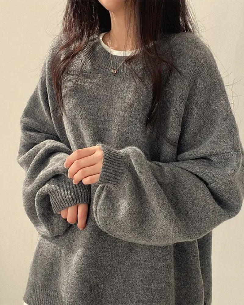 Pull Col Rond Côté Fente
