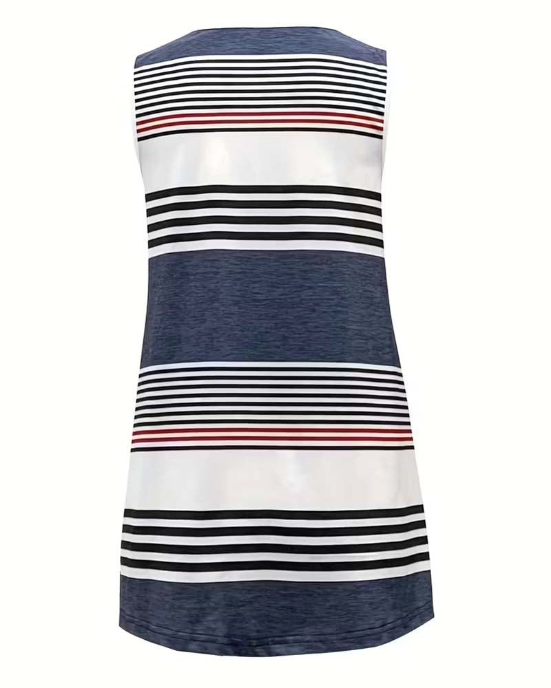 Débardeur Rayé Sans Manches Col En V