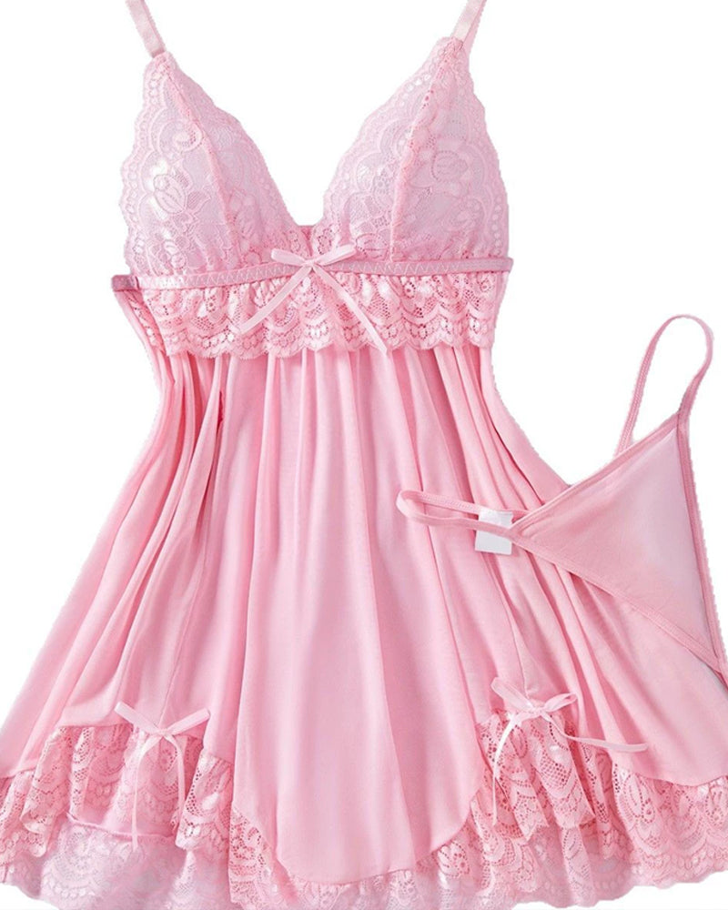 Set Dentelle Sheer Robe De Nuit