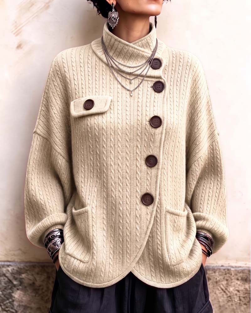 Manteau Simple Boutonnage Fente Ourlet