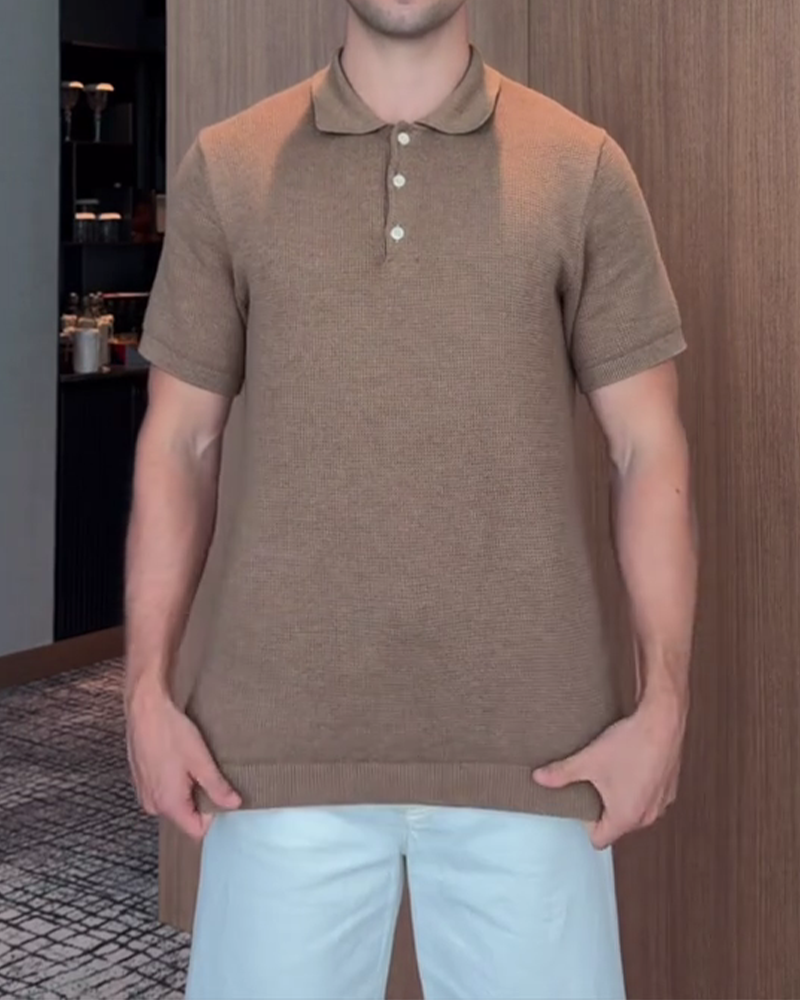 T-Shirt Homme Coupe Ample, Col Polo Décontracté