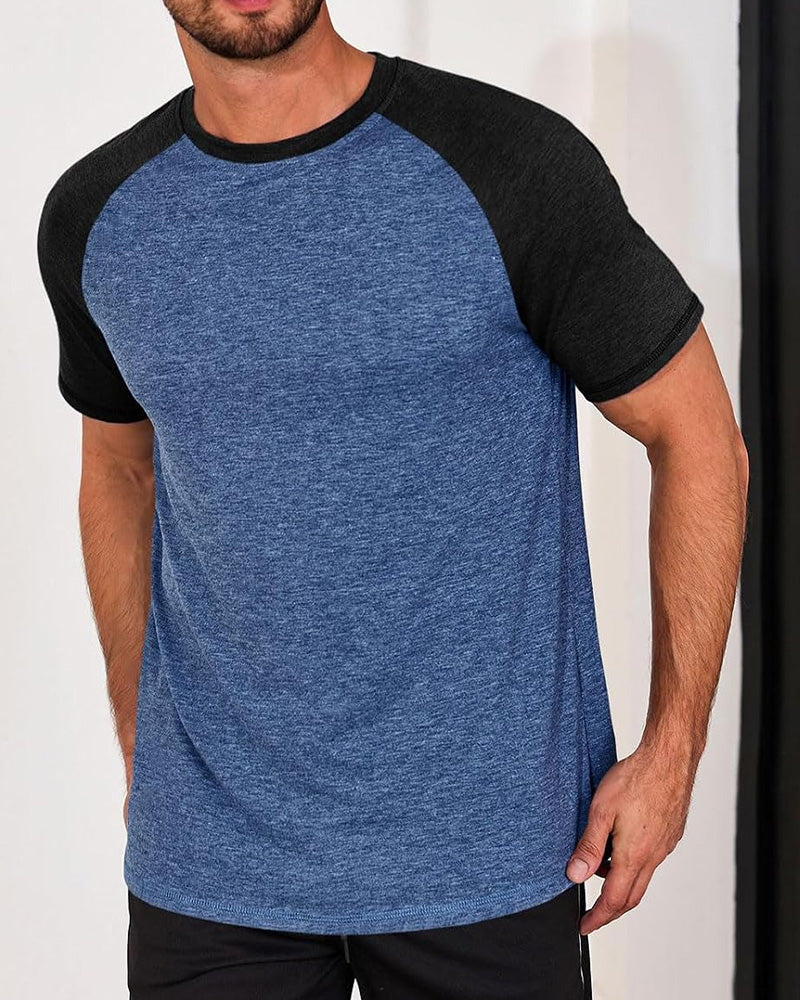 T-Shirt Contraste Col Rond Homme Ajusté
