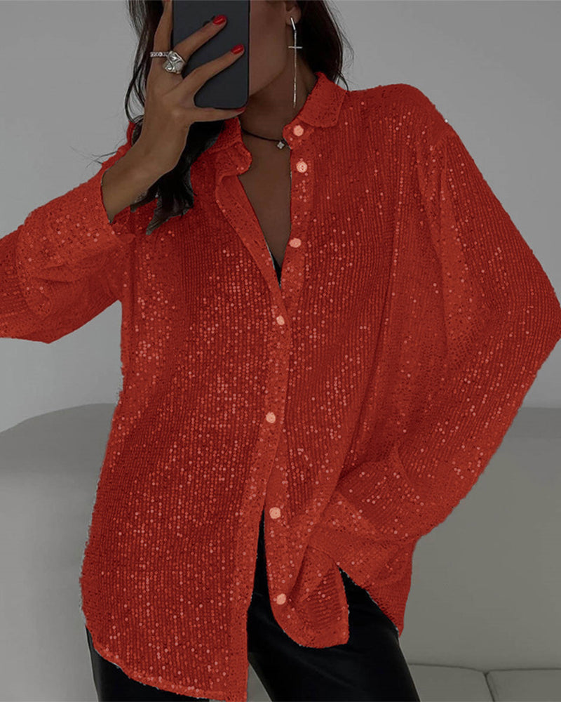 Chemise Revers Manche Longue Tendance
