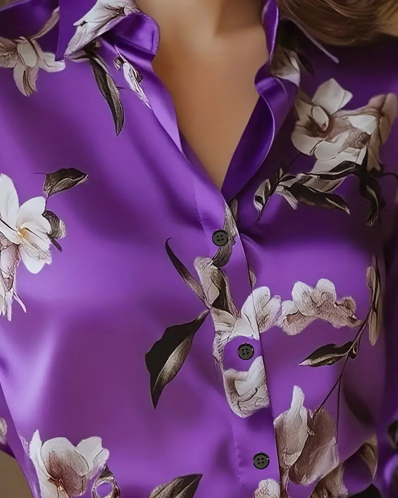 Chemise Style Rétro Imprimé Floral