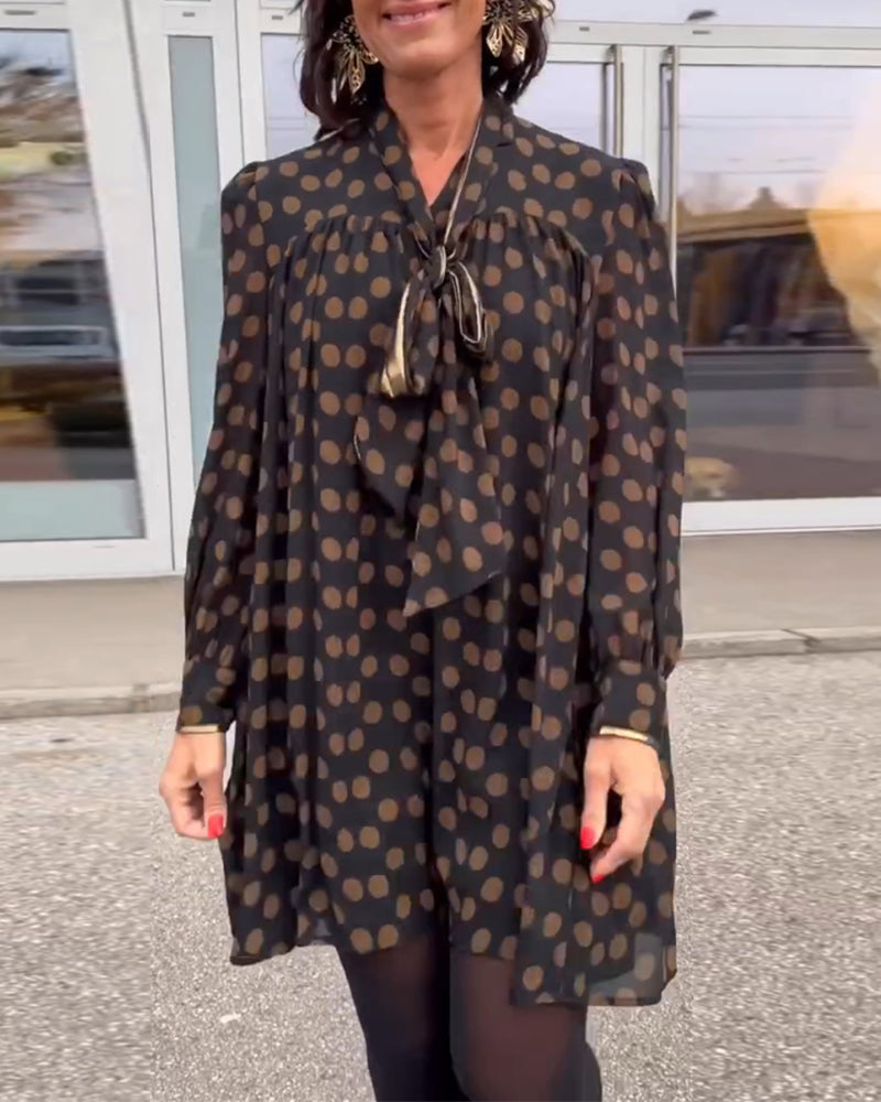 Robe à manches longues à pois