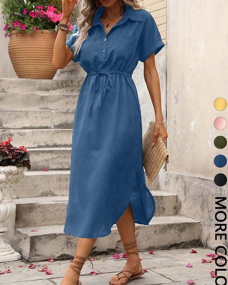 Robe Revers Cintré Chemise