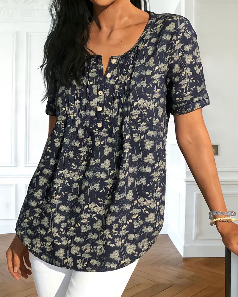 Blouse Vintage Froncée Florale