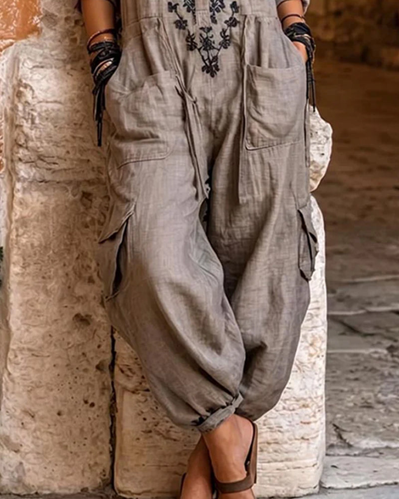 Jumpsuit Imprimé Cargo Jambe Effilée