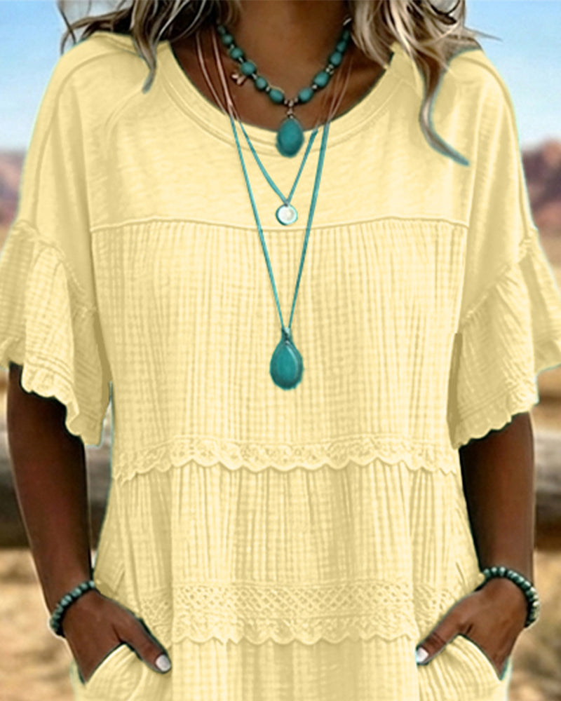 Robe Manche Courte Poche Longue