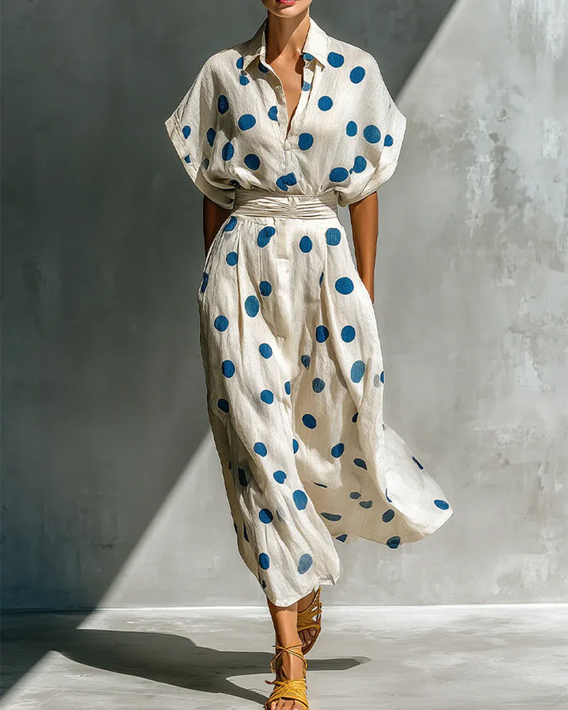 Robe Décontractée À Pois Midi