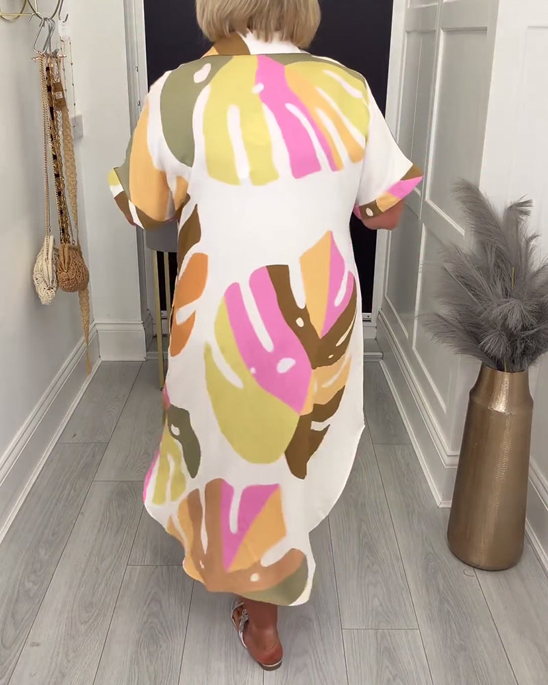 Robe Revers Loose Imprimé Chemise