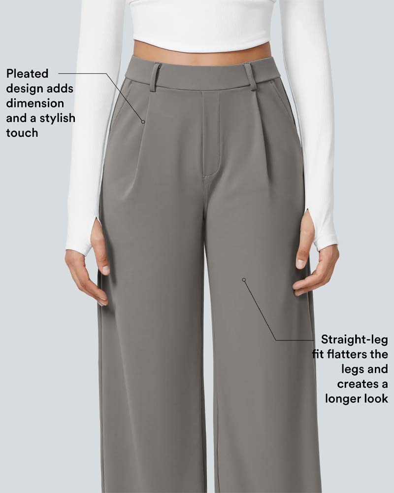 Pantalon Droit En Couleur Unie Avec Tombant Pour Costume