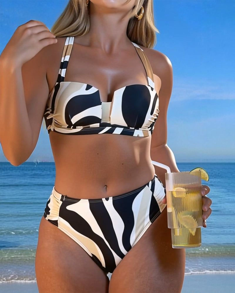Bikini Vacances Imprimé Animal Sans Armatures