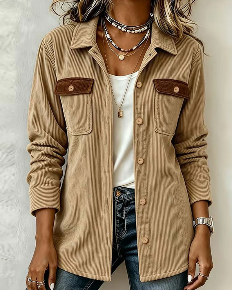 Chemise Manche Longue Revers Décontractée