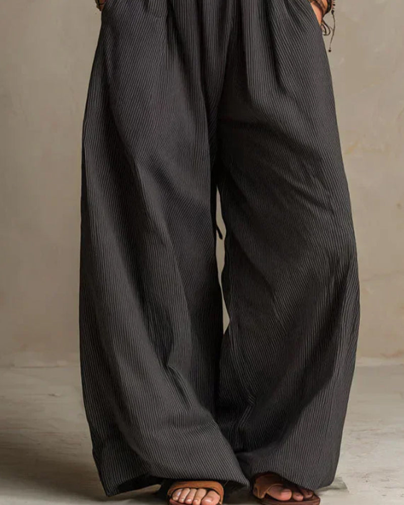 Jumpsuit Halter Croisé Sans Manches Rayure