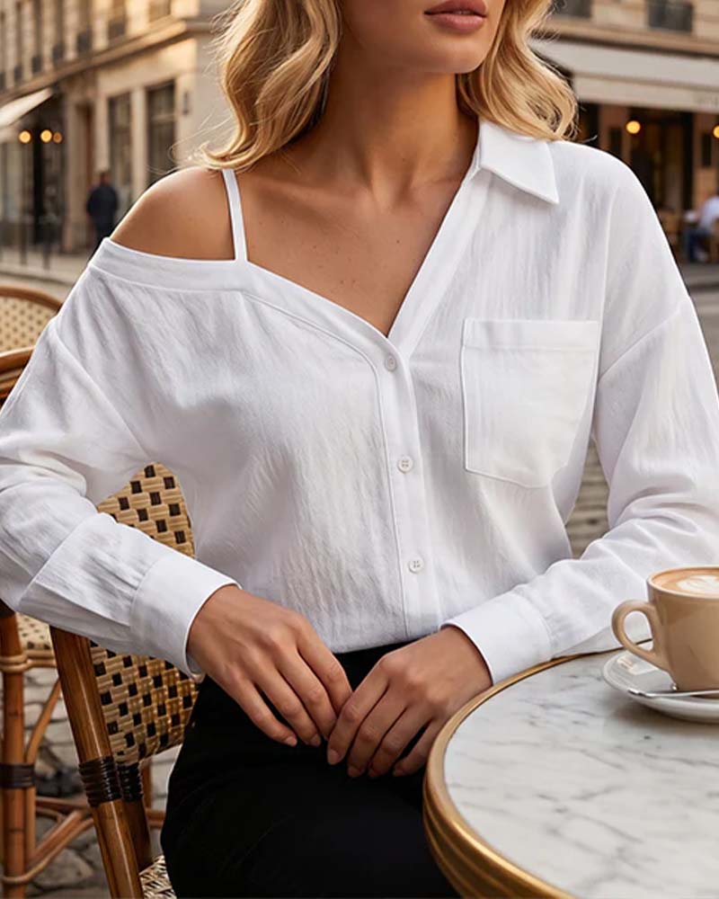 Chemise Une Épaule Texturée Cami