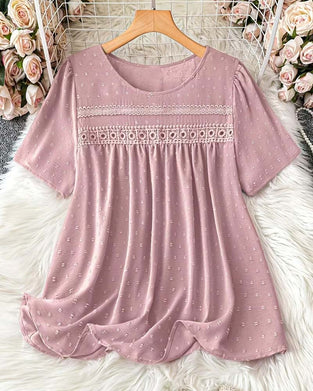 Blouse Col Rond Mode Décontractée