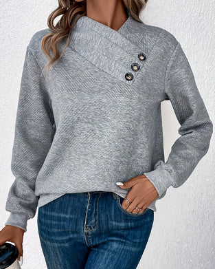 Sweat Asymétrique À Motif Écossais Et Manches Longues