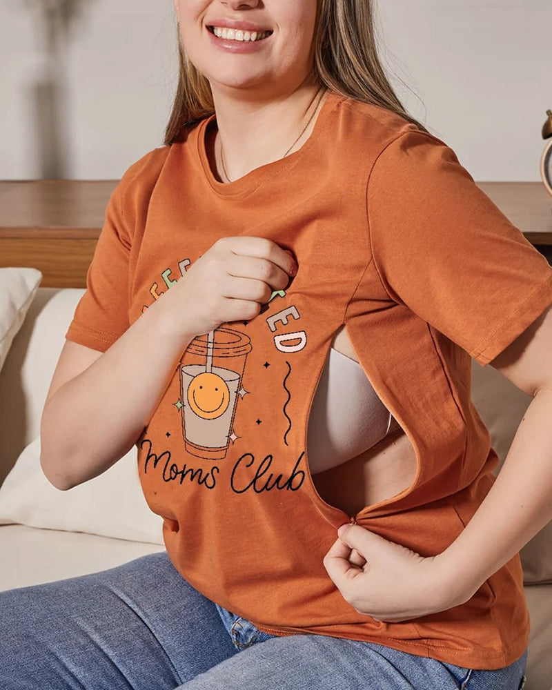 T-Shirt Imprimé Col Rond Allaitement