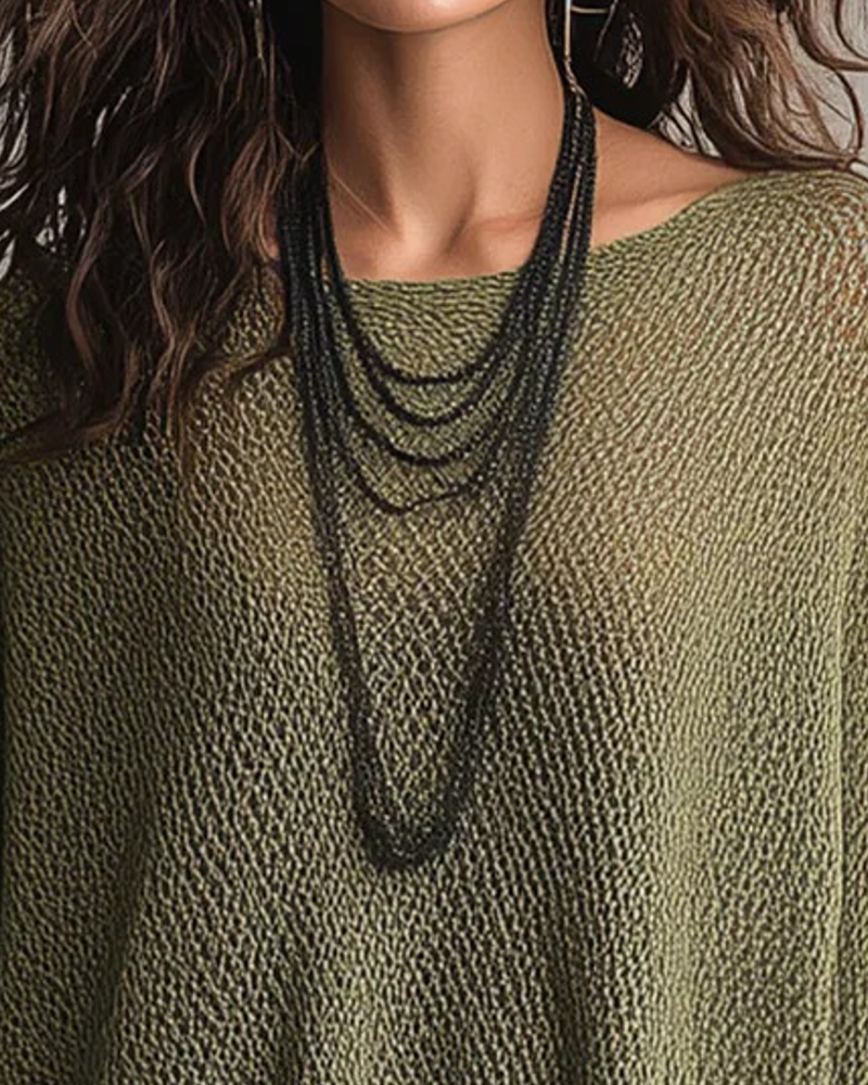 Pull-Over Uni Irrégulier Ample