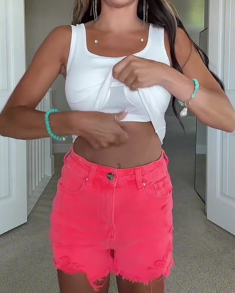 Débardeur Dos Twist Nœud Soutien-Gorge Intégré