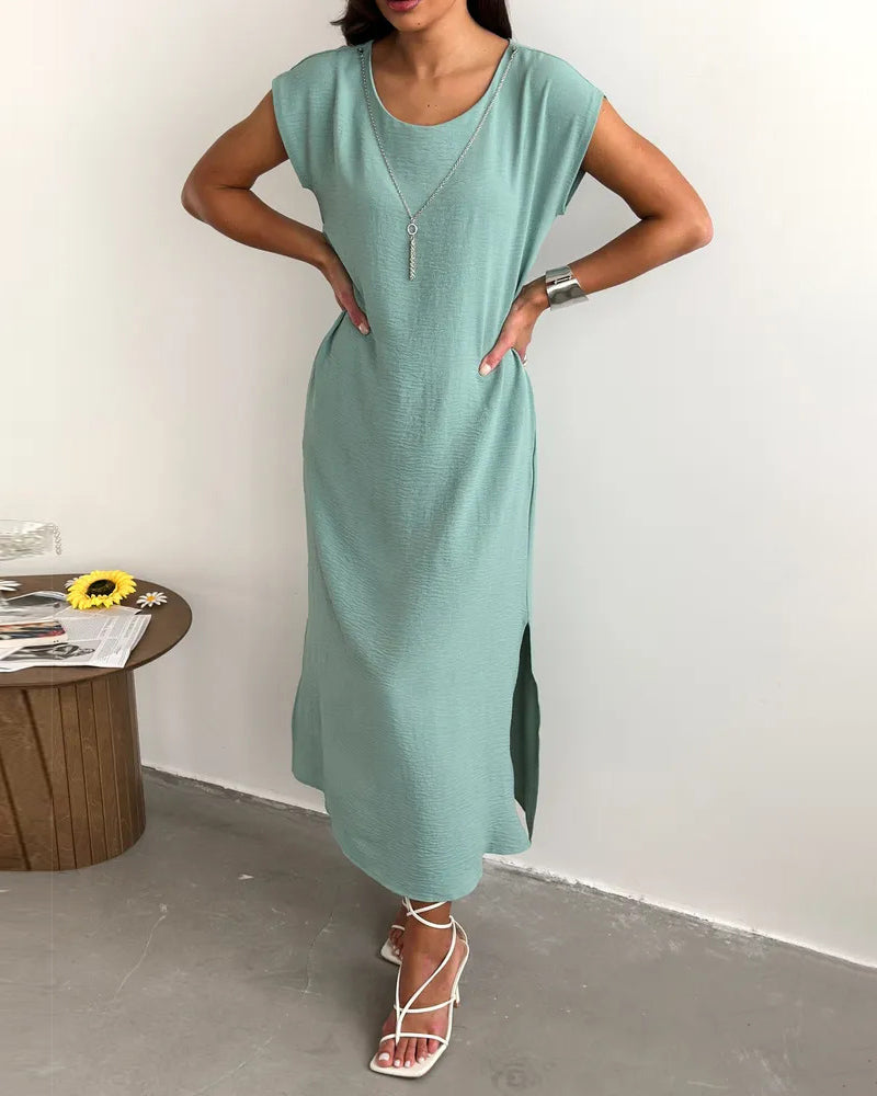 Robe Midi Longueur Fente Lâche