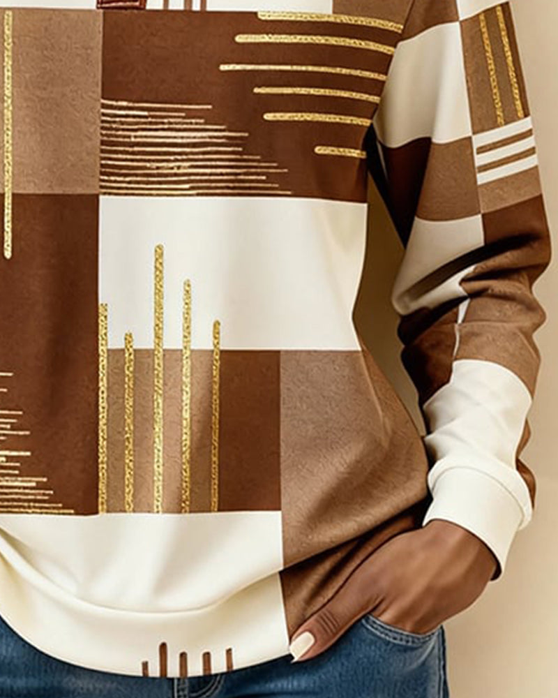 Sweat Color-Block À Col Montant Et Boutonnage Devant