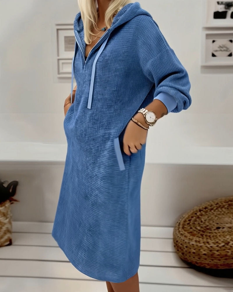 Robe Col Montant Manches Longues Velours